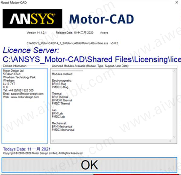 ANSYS Motor-CAD v14.1.4中文破解版