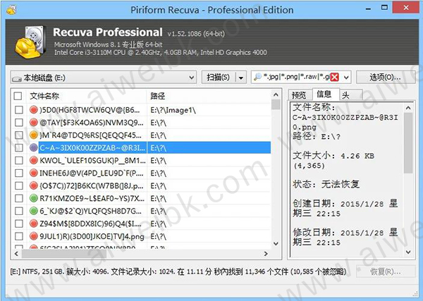 Recuva Professional v1.52 汉化绿色破解版