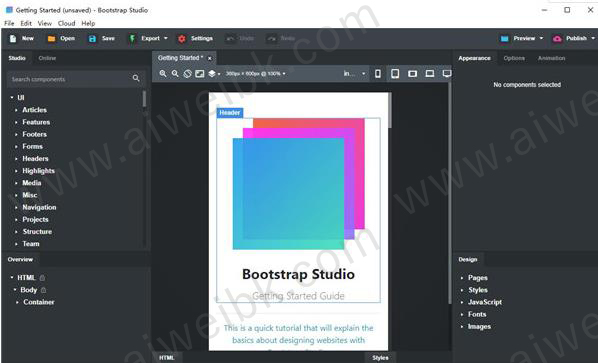 Bootstrap Studio v5.6.2绿色汉化破解版